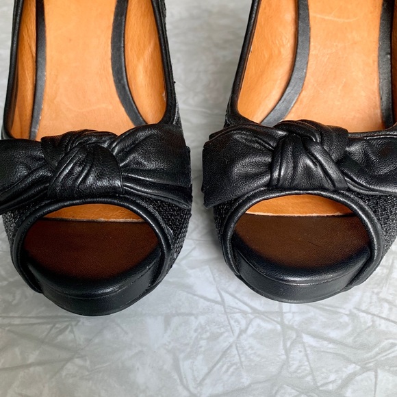 Aldo Platform Peep-Toe Sequin Bow Heels 8-8.5 - Picture 2 of 7